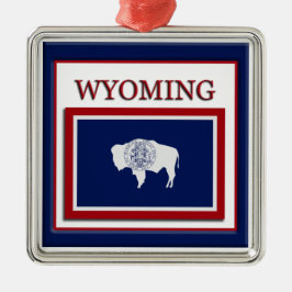 Wyoming State Flag Kerstversiering Metalen Ornament
