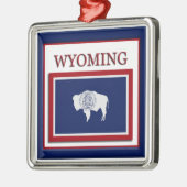 Wyoming State Flag Kerstversiering Metalen Ornament (Links)