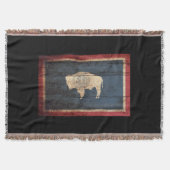 Wyoming State Flag op Old Wood Grain Deken (Voorkant)