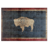 Wyoming State Flag op Old Wood Grain Snijplank (Voorkant)