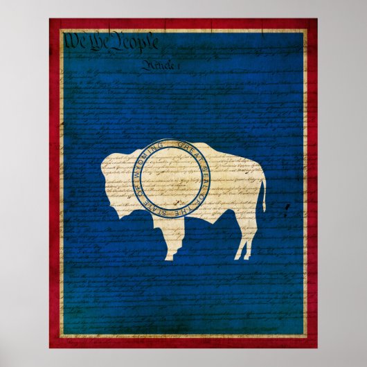 Wyoming State Flag Poster (Voorkant)
