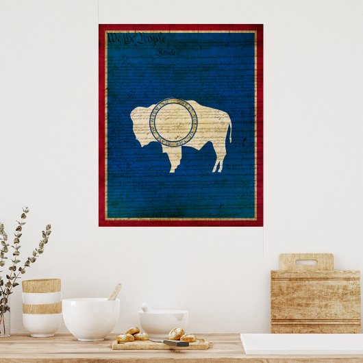 Wyoming State Flag Poster (Keuken)