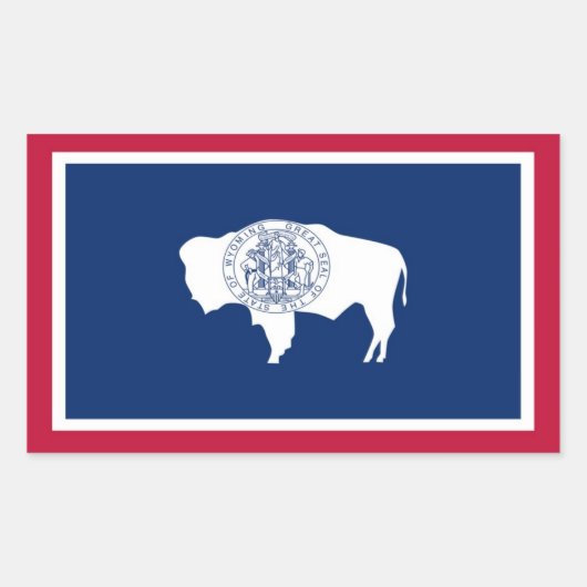Wyoming State Flag Rechthoekige Sticker (Voorkant)
