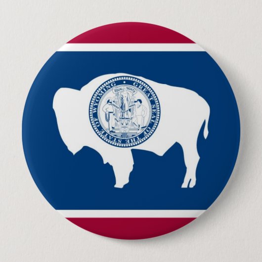 Wyoming State Flag Ronde Button 4,0 Cm (Voorkant)