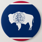 Wyoming State Flag Ronde Button 6,0 Cm (Voorkant)