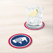 Wyoming State Flag Ronde Kartonnen Onderzetter (Insitu)