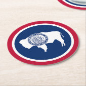 Wyoming State Flag Ronde Kartonnen Onderzetter (Gebogen)