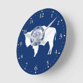 Wyoming State Flag Ronde Klok (Hoek)