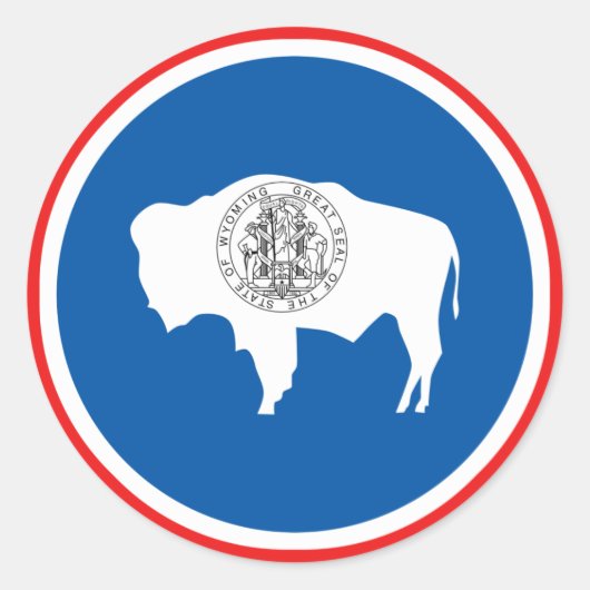 Wyoming State Flag Ronde Sticker (Voorkant)