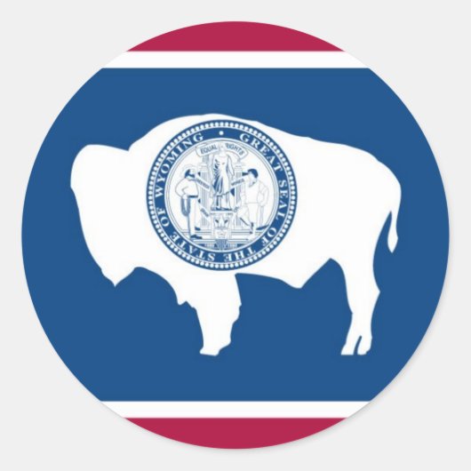 Wyoming State Flag Ronde Sticker (Voorkant)