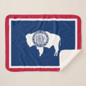 Wyoming State Flag Sherpa Deken (Voorkant (horizontaal))