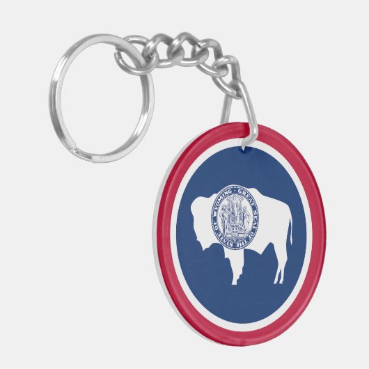 Wyoming State Flag Sleutelhanger (Voorkant Links)