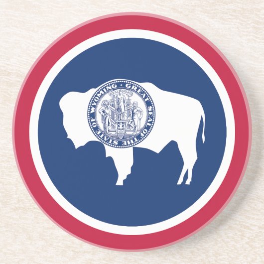 Wyoming State Flag Zandsteen Onderzetter (Voorkant)