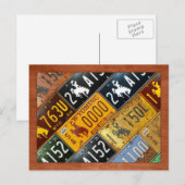 Wyoming State License Bord Map door Design Turnpik Briefkaart (Voorkant / Achterkant)