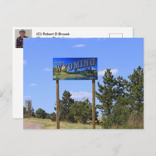 Wyoming State Line Sign Briefkaart (Voorkant / Achterkant)