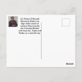 Wyoming State Line Sign Briefkaart (Achterkant)