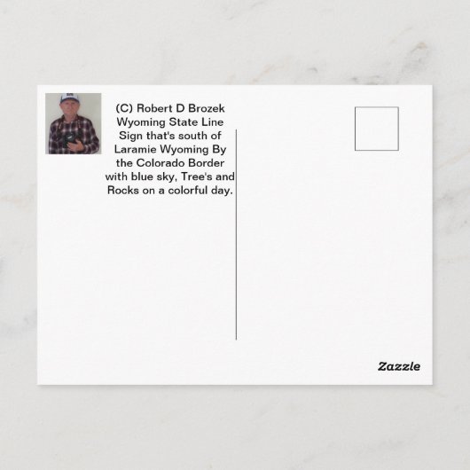 Wyoming State Line Sign Briefkaart (Achterkant)