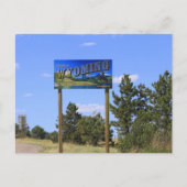 Wyoming State Line Sign Briefkaart (Voorkant)