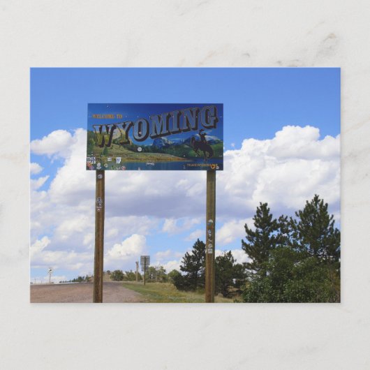 Wyoming State Line Sign Briefkaart (Voorkant)