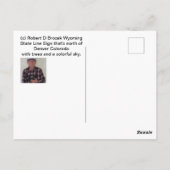 Wyoming State Line Sign Briefkaart (Achterkant)