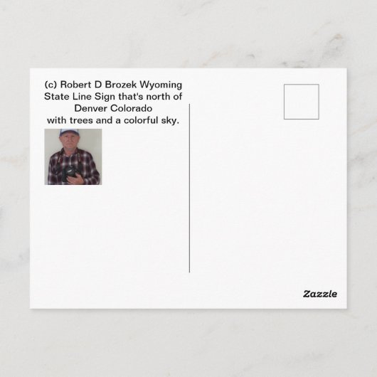 Wyoming State Line Sign Briefkaart (Achterkant)