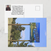 Wyoming State Line Sign Briefkaart (Voorkant / Achterkant)