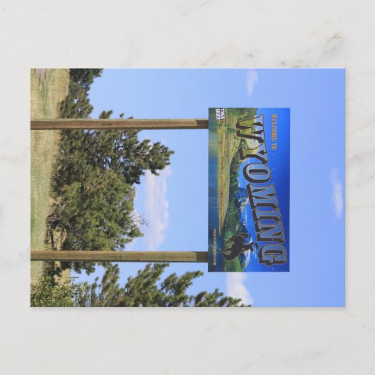 Wyoming State Line Sign Briefkaart (Voorkant)