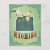 Wyoming State Map - groen Briefkaart (Voorkant)