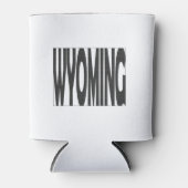 Wyoming State Naam Word Art Zwart Blikjeskoeler (Voorkant)