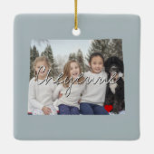 Wyoming State Photo insert and town name Keramisch Ornament (Achterkant)