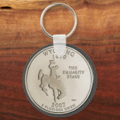 Wyoming State Quarter-ontwerp met tint Sleutelhanger (Voorkant)