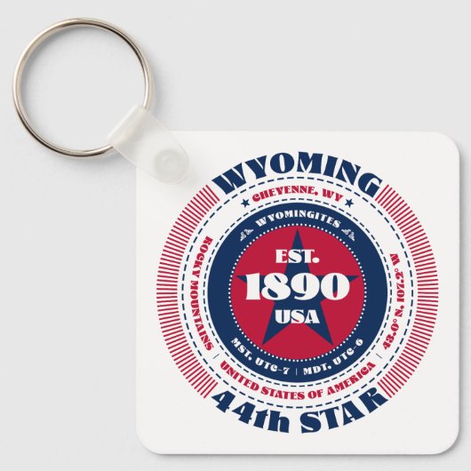 Wyoming State Sleutelhanger (Voorkant)
