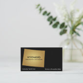 Wyoming State Visitekaartje Metallic Gold (Staand voorkant)
