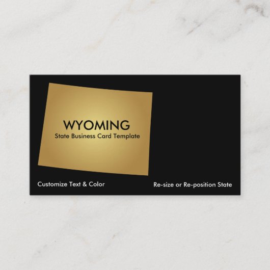 Wyoming State Visitekaartje Metallic Gold (Voorkant)