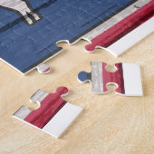 Wyoming State-vlag op oud hout Legpuzzel (Zijkant)