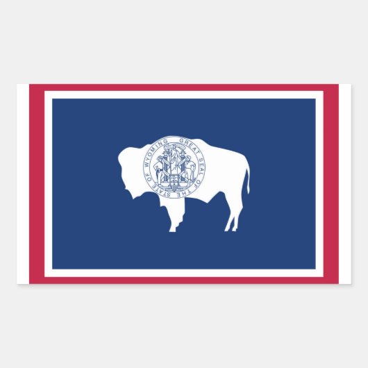 Wyoming State-vlag Rechthoekige Sticker (Voorkant)