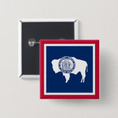 Wyoming State Vlag Vierkante Button 5,1 Cm (Voorkant /achterkant)