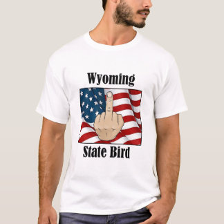Wyoming state vogel t-shirt middelvinger