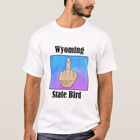Wyoming state vogel t-shirt middelvinger kleur (Voorkant)