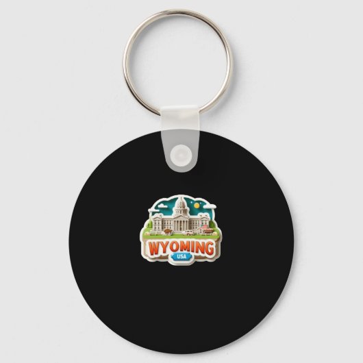 Wyoming Sticker Sleutelhanger (Voorkant)