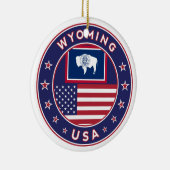 'Wyoming sticker, telefoonbehuizing, canvas tas, k Keramisch Ornament (Rechts)