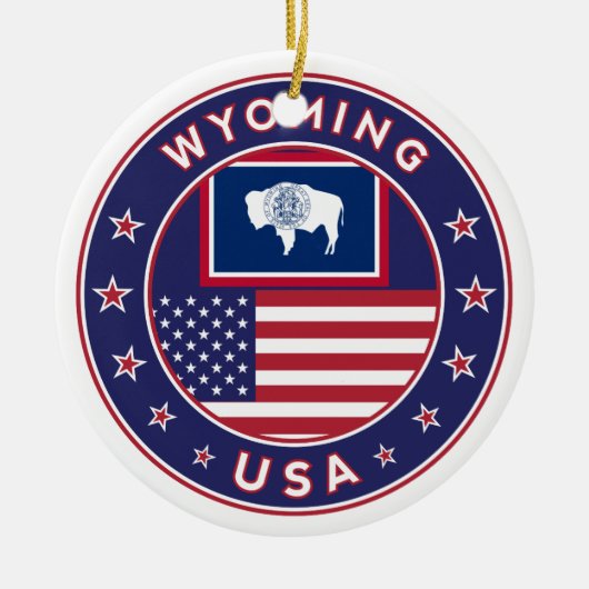 'Wyoming sticker, telefoonbehuizing, canvas tas, k Keramisch Ornament (Voorkant)