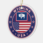 'Wyoming sticker, telefoonbehuizing, canvas tas, k Keramisch Ornament (Links)