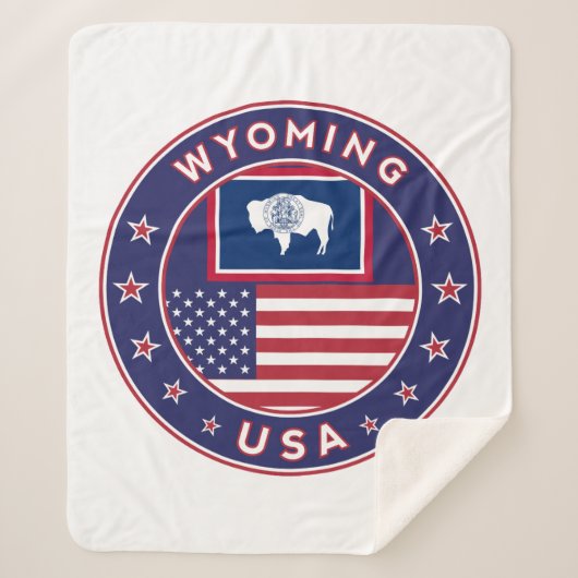 'Wyoming sticker, telefoonbehuizing, canvas tas, k Sherpa Deken (Voorkant)