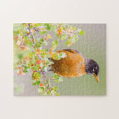 Wyoming, Sublette County, An American Robin Legpuzzel (Horizontaal)