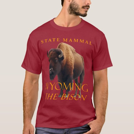 Wyoming Territory Zoogdier De bizon T-shirt (Voorkant)