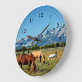 Wyoming, Teton Mountains, met paardengrazing Grote Klok (Hoek)