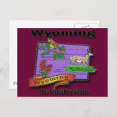 Wyoming The Equality State Bird Beste Struik Briefkaart (Voorkant / Achterkant)