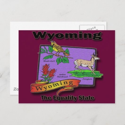 Wyoming The Equality State Bird Beste Struik Briefkaart (Voorkant / Achterkant)