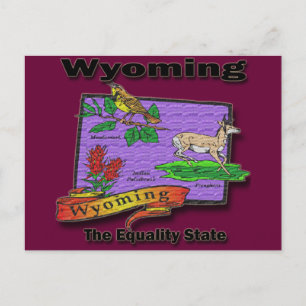 Wyoming The Equality State Bird Beste Struik Briefkaart